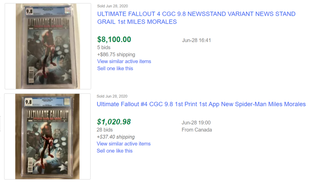  ultimate fallout 4 cgc 9.8 kiosque à journaux v. valeur de l'édition directe 