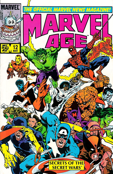 Marvel Age #12 first appearance of black suit Spider-Man and Secret Wars preview
