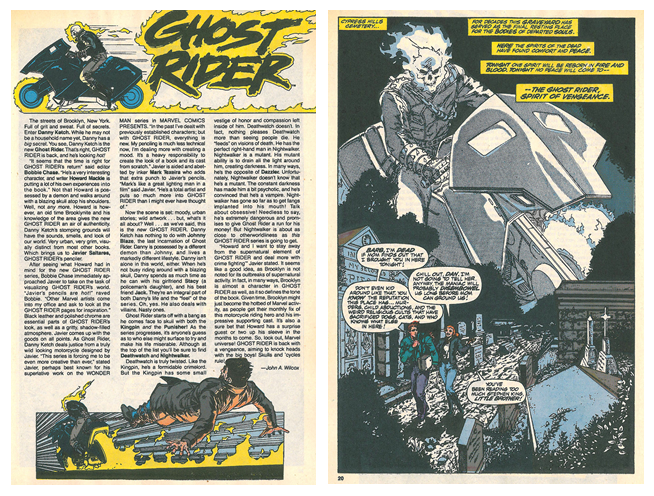 Marvel Age #87 interior preview of Danny Ketch