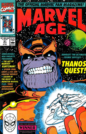 Marvel Age #91  First Appearance of Thanos Quest 